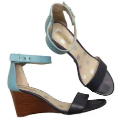Boden wedge color block ankle strap sandals sz 41=sz 10. 5 in excellent condition.
