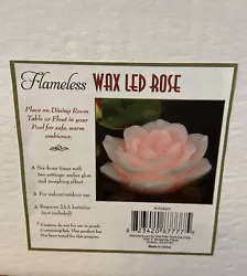 Floating LED Wax Flameless White Rose Flower Candle New In BoxSee pictures for more details