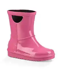 Round-toe pull-on rain boots.