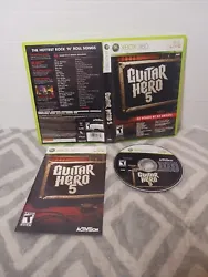 Guitar Hero 5 Xbox 360 CIB Tested Working.  From a smoke-free home  Please see photos for what you receive, and if...