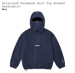 This Supreme Polartec Facemask Half Zip Hooded Sweatshirt in size Large is a stylish choice for any man during the fall...