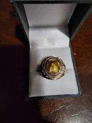 mens rings size 10. BEAUTIFUL CITRINE DIAMOND 10KT WHITE GOLD SIZE 10 MENS RING. $800.00