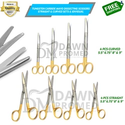 This pair of scissors is useful to sever tissues as well as auxiliary materials. 2 Pcs Set of TC mayo Scissors 5.5