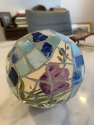 Tiffany Style Stained Glass Globe Sphere For Decor or Table, Used Good Condition.
