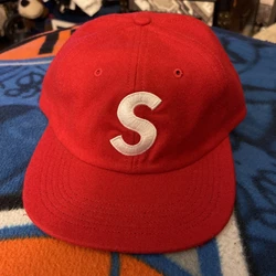 Supreme S Logo Wool Red Adjustable Hat Cap