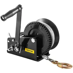 Why Choose VEVOR?. It allows you to move the cable forward and reverse it effortlessly. Gear Ratio: 4.1:8.1:1. 33 FT...