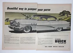 Featured: Buick. Original Ad : 1949. Good condition, Very minimal wear. Approximate Size: 2 sheets -each approx.