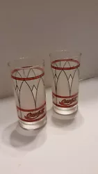 Set of Two  Tiffany Style Stained glass Coke cola glasses. Excellent condition. No chips, cracks and stains