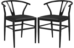 [MULTI-STYLE USE]: These modern weave chairs are in a set of 2, suitable for use in different places, such as dining...