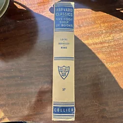 Harvard Classics Five Foot Shelf of Books #37 Locke Berkeley Hume Hard Cover.  Very good condition ! Harvard classics...