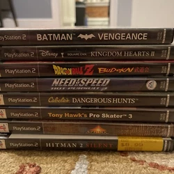 PS2 Game Bundle. 8 Games Including Tony Hawk 3, DBZ, Kingdom Hearts 2, Etc