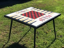 Vintage Formica Card Table Chess Checkers Removable Legs (Make Offer). This is a one off, my aunts father had worked...