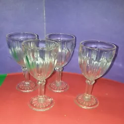 Set of 4 Small 2 Oz. Vintage Wine Glasses 4 1/2