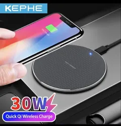 30w Qi Wireless Charger Pad For Cell Phone, Ear Buds, Ear Pods.. Does not come in a package or box. Just charger and...