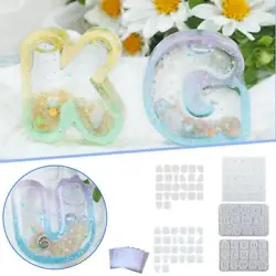 1 pc English letter quicksand silicone mold. 26pcs English letter quicksand silicone mold. Easy to use: Simply pour in...