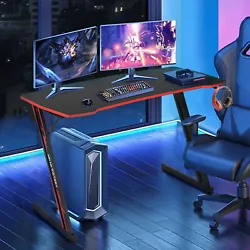 Large Surface--- This gaming desk workstation provides massive space for PC, gaming keyboards, gaming monitors and...