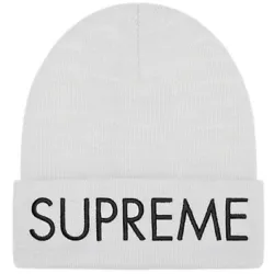 Supreme Capital Cuffed Embroidered Logo Beanie Ash Grey Knit Hat Winter Cap FW22 One Size 100% Authentic Brand New Free...