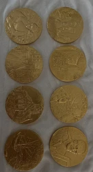 lot médaille bronze doré tableau Van Gogh 8 pièces