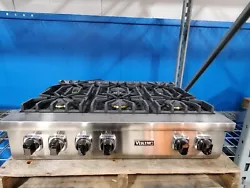 This is a new, unused Viking Gas Range model# VRT5366BSS00 This range was used as a model in high-end custom builders...