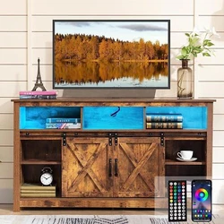 These farmhouse TV stands with sliding barn door are well-designed to bring a rustic style to your living room and fit...