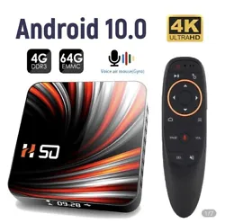 Boîtier Smart TV H50 RK3318, Android 10.0, 4 go, 32 go, 64 go, 4K, lecteur multimédia H.265, vidéo 3D, Bluetooth,...