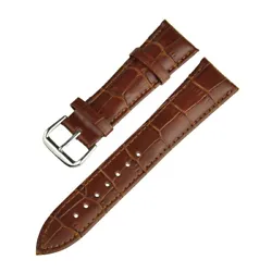 Bracelet en cuir véritable peau de crocodile pour Apple Watch 42mm - Marron. Bracelet en cuir véritable peau de...