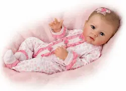 BRINGING YOU DOLLS OF IRRESISTIBLE VALUE. Ashton-Drake exclusively presents this lifelike baby doll with hand-rooted...