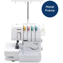 This machine allows you to work with three or four threads, with 1-needle 3-thread, or 2-needle 4-thread options....