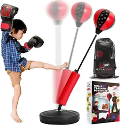 Punching Bag for Kids - Boxing Set with Upgraded Boxing Gloves for Kids and Kicking Bag - Adjustable Kids Punching Bag...