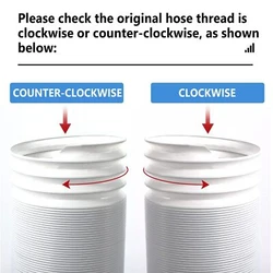 Fully stretch the two ends of the exhaust hose, and slowly rotate counter-clockwise to a state where it cannot rotate...