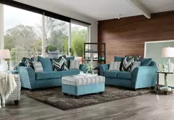 SM4120-LV/ Loveseat. This sofa plays with delightful turquoise colors and round patterns that emulate atomic age art....