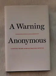 Up for auction is A Warning By Anonymous  HCDJ. Book is in very good condition.  Shipping to U.S only   Payment...