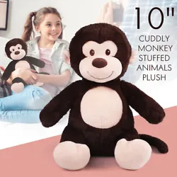 Realistic Style: Realistic eyes and nose bring this cute stuffed monkey to life. Adorable gift for children or anyone...