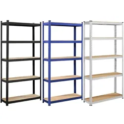 Heavy-duty Frame: This 5-tier storage rack is constructed of heavy-duty steel and durable CARB P2-compliant MDF boards,...