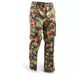 Original Swiss Alpenflage camo uniform. Swiss M83 Camo Field Pants. - 50% polyester.