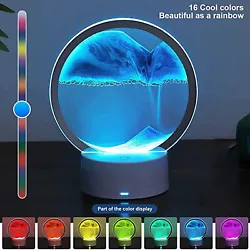 3D Colorful Moving Sand Painting Hourglass Sandscape Led Table Lamp Art Decor. Sand painting table lamp. Outdoor...