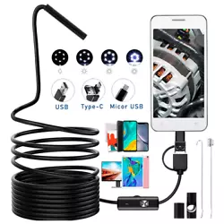 Type: 6 LED USB Endoscope. 1x3 in 1 Industrial Endoscope. Resolution: 5.5/7.0mm lens is 640 480. Android interface,...