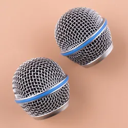 (Item included: 2pcs x Microphone Grille Ball(As picture shows). Suitable for: Microphones. Color: Silver & Blue. 1)...
