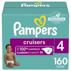 Long-lasting fit and protection for the most active babies! Pampers Cruisers have 2x stretchier sides for a comfy,...