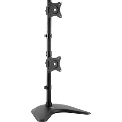 Dual vertical monitor free-standing mount (STAND-V002N) from VIVO. Clear up desk space by consolidating two monitors on...