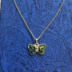 Paula Shell Butterfly Necklace Silver.