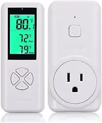 The wireless thermostat will automatically turn on/off heating or cooling devices through your preset target...