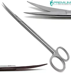 Kelly Curved Scissor 7”, Working end Length 1.5”, Net Weight 1.56 oz.: Scissors are used in oral surgery for Sharp...