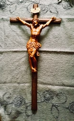 Antique Huge Wooden Jesus Christ On Cross Crucifix Carved. This is the most beautiful carved Jesus Christ I have ever...