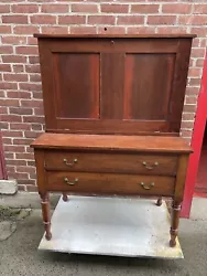 Late 19th century walnut cabinet drop front secretary postal desk. Has some scratches, dings and wear , wide 20 3/8”...