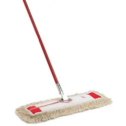This 24 in. W cotton dust mop from Libman is great for cleaning up all sorts of debris and dust from larger spaces in...