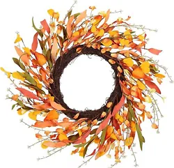 The wreath is hand-made and you can bend the branches of the wreath to achieve the effect you want. The overall look is...