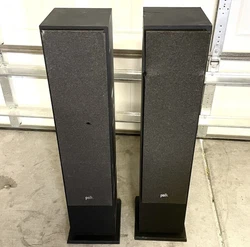 Pair Of Polk Audio - Monitor XT60 Tower Speaker - Midnight Black - READ. Both speakers are working, shows heavy signs...