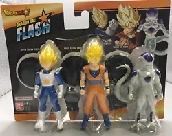 Dragon Ball Super Flash Series Saiyan Vegeta, Goku, Frieza Action Figure Set #b3. Condition is New. Shipped with USPS...
