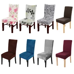 1/4/6pcs Stretch Spandex Dining Chair Covers Printed Velvet Jacquard Slipcovers. High quality Elegant Stretch Velvet...